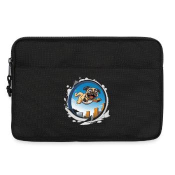 Pug Sprinter im Stadtlauf - Laptoptasche 13" - Schwarz - Vorne