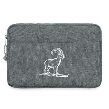 Funny ibex for skiers - Laptop bag 13" - heather grey - Front