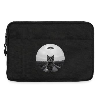 Lustiges UFO Weltraum Katze Alien Design - Laptoptasche 13" - Schwarz - Vorne