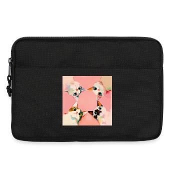 Four cats in a circle | Pastel Kawaii Motif - Laptop bag 13" - black - Front