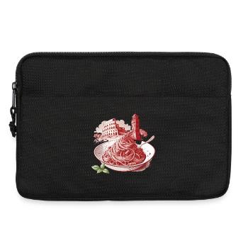 Römische Pasta trifft Landmarken - Laptoptasche 13" - Schwarz - Vorne