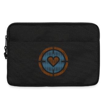 Heart in Target Emblem, honeycomb pattern - Laptop bag 13" - black - Front