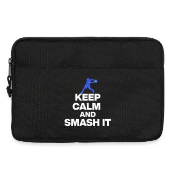 KEEP CALM AND SMASH IT, PADEL POWER SPORT. Weiß - Laptoptasche 13" - Schwarz - Vorne