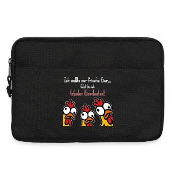 Dealer d’œufs frais : Drôle de phrase : poules - Sacoche pour ordinateur portable 13 pouces - noir - Devant