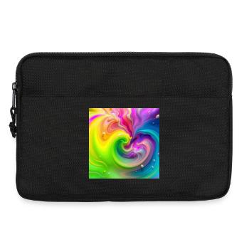Farbwirbel Neon Regenbogen - Laptoptasche 13" - Schwarz - Vorne