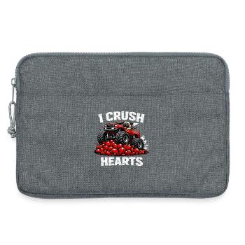 Saint-Valentin : J’écrase le cœur Monstre du chien carlin - Sacoche pour ordinateur portable 13 pouces - gris chiné - Devant