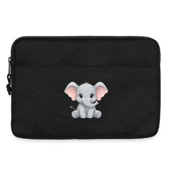 Dessin animé câlin bébé éléphant - Sacoche pour ordinateur portable 13 pouces - noir - Devant