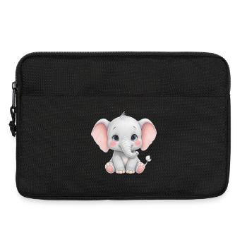 Cuddly baby elephant cartoon - Laptop bag 13" - black - Front