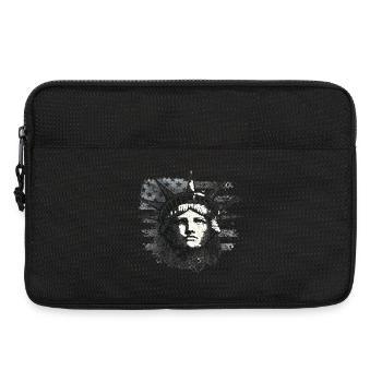 Statue de la Liberté avec drapeau américain - Sacoche pour ordinateur portable 13 pouces - noir - Devant