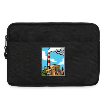 Industrielle Cartoon Skyline - Laptoptasche 13" - Schwarz - Vorne