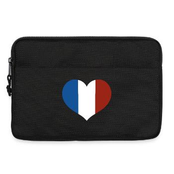 French Flag Heart - Laptop bag 13" - black - Front