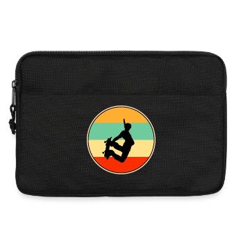 Skateboard rétro Sunset style années 80 - Sacoche pour ordinateur portable 13 pouces - noir - Devant