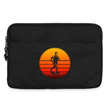 Iconic running motif - Laptop bag 13" - black - Front
