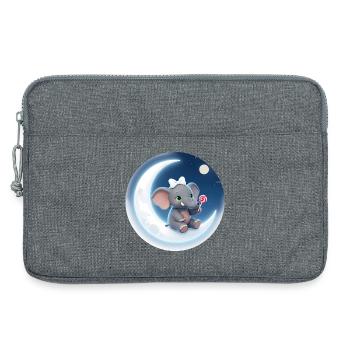Mondkusch Elefant mit Lolli - Laptoptasche 13" - Grau meliert - Vorne