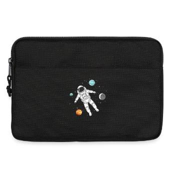 Astronaut floats in space with planets - Laptop bag 13" - black - Front