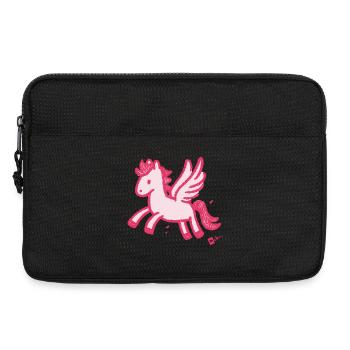 Croquis de la licorne rose du poney ailé - Sacoche pour ordinateur portable 13 pouces - noir - Devant