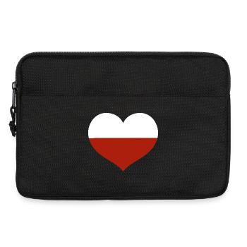 Emblem der polnischen Flagge Herz - Laptoptasche 13" - Schwarz - Vorne