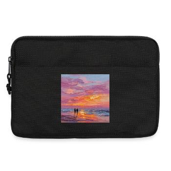 Coucher de soleil - Sacoche pour ordinateur portable 13 pouces - noir - Devant