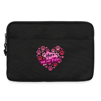 Herz auf vier Pfoten - Laptoptasche 13" - Schwarz - Vorne