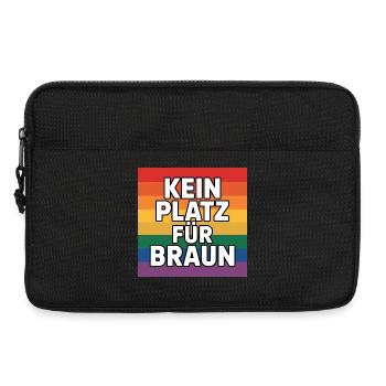 Kein Platz für Braun - Antifa Tee - Laptoptasche 13" - Schwarz - Vorne