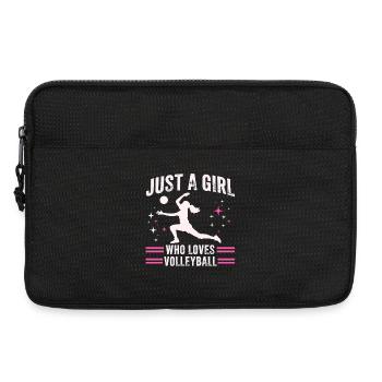 Citation d’une fille adore le volley-ball - Sacoche pour ordinateur portable 13 pouces - noir - Devant