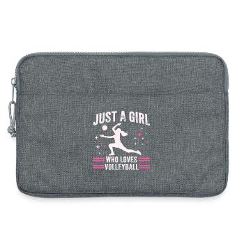 Girl loves Volleyball Quote - Laptop bag 13" - heather grey - Front