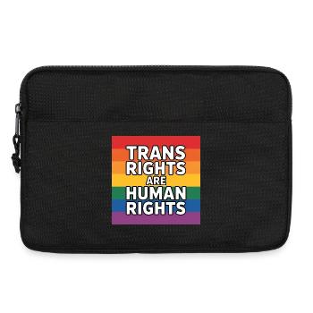 Les droits trans sont des droits humains - T-shirt Pride - Sacoche pour ordinateur portable 13 pouces - noir - Devant
