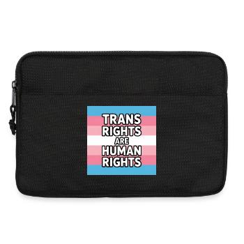 Les droits trans sont des droits humains - T-shirt Pride - Sacoche pour ordinateur portable 13 pouces - noir - Devant