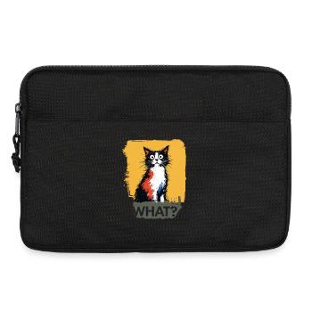 Bunte Katzenkunst mit WHAT - Laptoptasche 13" - Schwarz - Vorne