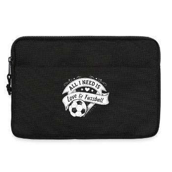 Tout ce dont j’ai besoin, c’est d’amour et de Fussball. Blanc - Sacoche pour ordinateur portable 13 pouces - noir - Devant