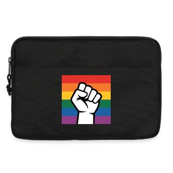 Antifa Fist - Antifascist Merch - Laptop bag 13" - black - Front