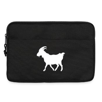 Ziege weiß - Laptoptasche 13" - Schwarz - Vorne