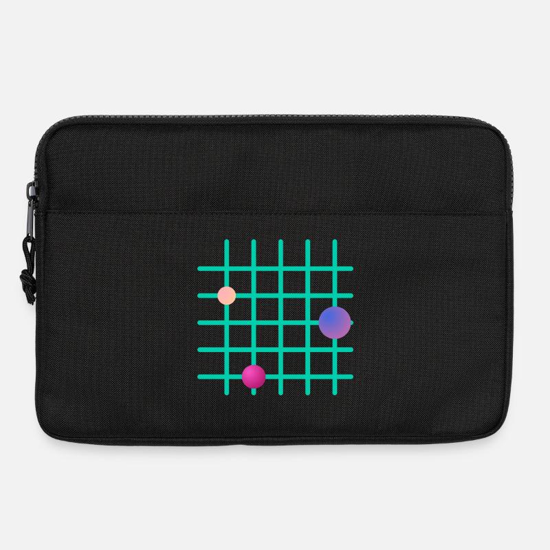 Geometrisches Grid mit Farb-Sphären - Laptoptasche 13" - Schwarz