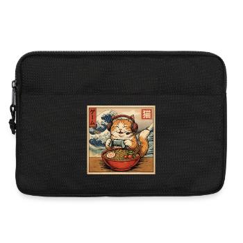 Japanese Ramen Cat Gaming Otaku Noodle Bowl - Laptop bag 13" - black - Front