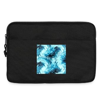 Aqua Marble Pattern Waves - Laptop bag 13" - black - Front