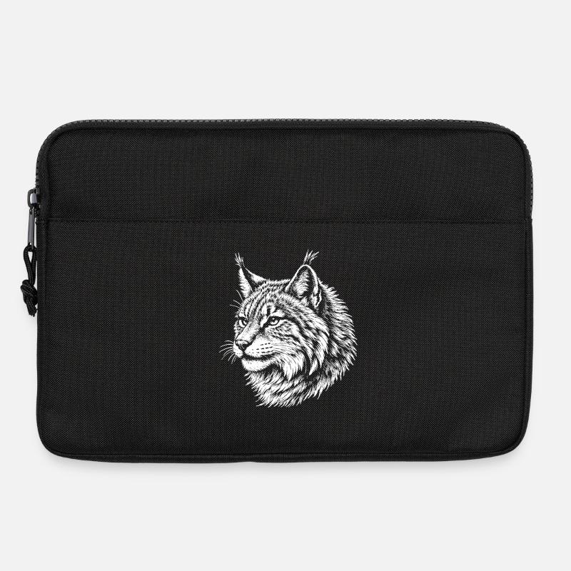 Luchs-Kontrastporträt - Laptoptasche 13" - Schwarz