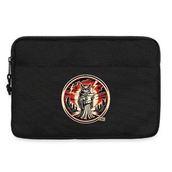 Clever Owl with Letter - Laptop bag 13" - black - Front