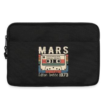 Anniversaire 1973 Mars 1973 né en Mars 1973 - Sacoche pour ordinateur portable 13 pouces - noir - Devant