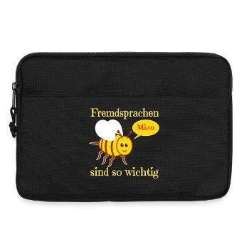 Lustige Biene im Comic Stil - Laptoptasche 13" - Schwarz - Vorne