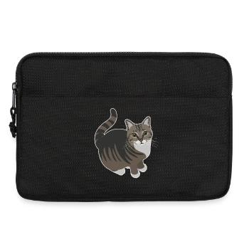 Chat tigré aux pattes blanches - Sacoche pour ordinateur portable 13 pouces - noir - Devant