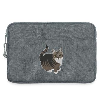 getigerte Katze mit weißen Pfoten - Laptoptasche 13" - Grau meliert - Vorne