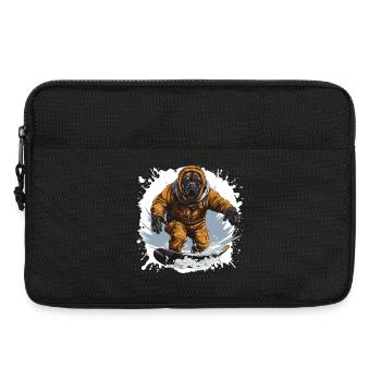 Mastiff Hund Snowboard - Laptoptasche 13" - Schwarz - Vorne