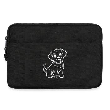 Lächelnder Welpe Linienzeichnung - Laptoptasche 13" - Schwarz - Vorne