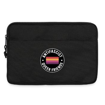 Amis queer antifascistes - Antifa Merch - Sacoche pour ordinateur portable 13 pouces - noir - Devant