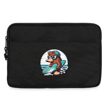 Surfender Biber mit Sonnenbrille - Laptoptasche 13" - Schwarz - Vorne