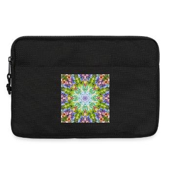 Mandala de Fleurs Kaléidoscope - Sacoche pour ordinateur portable 13 pouces - noir - Devant