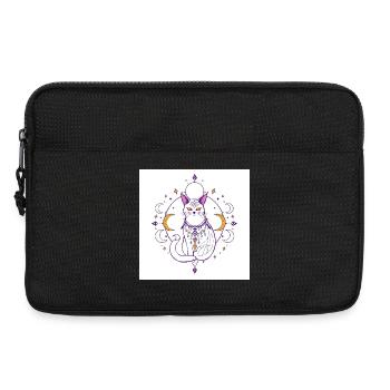 mystisch-Katze-Mond-himmlisch-A - Laptoptasche 13" - Schwarz - Vorne