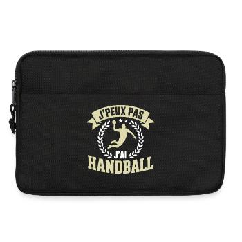 j'peux pas j'ai handball joueur de handball - Sacoche pour ordinateur portable 13 pouces - noir - Devant