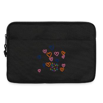 Colorful Heart Row Pattern - Laptop bag 13" - black - Front