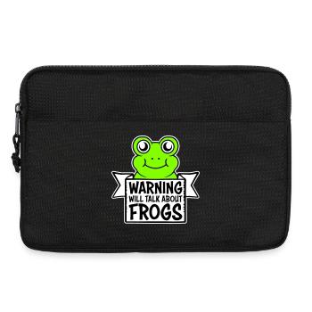 Warning Will Talk About Frogs Frosch Lustig Tier - Laptoptasche 13" - Schwarz - Vorne